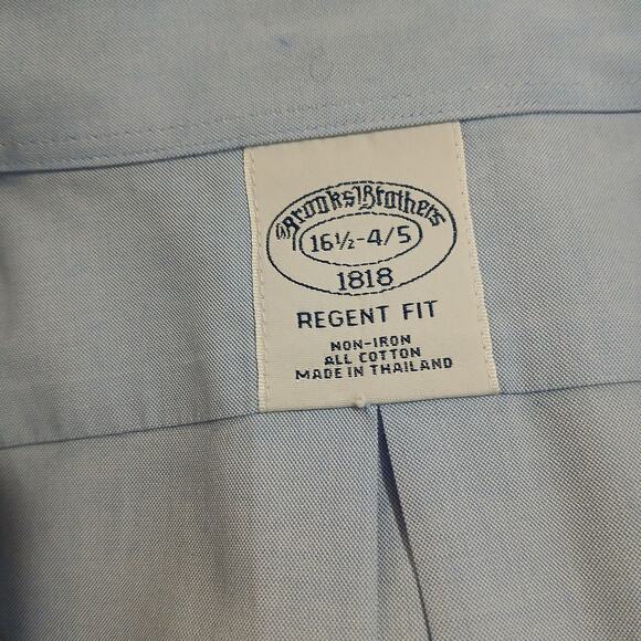 Brooks Brothers 1818 Regent Fit blue LS button up shirt 16 1/2 34/35 - Picture 2 of 13